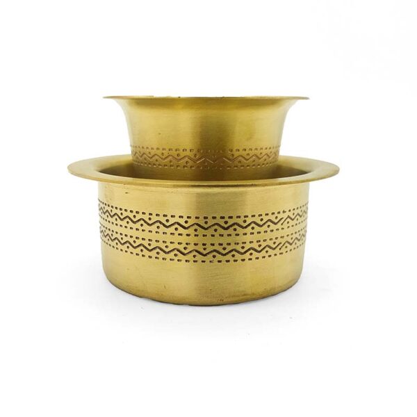 Premium Brass Tumbler & Davara Set (Matt Designed) - Elegant and Durable